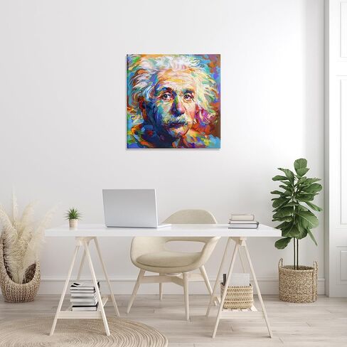 Stupell Industries Abstract Albert Einstein Portrait Canvas Wall Art by Leon Devenice in Kuwait