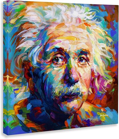 Stupell Industries Abstract Albert Einstein Portrait Canvas Wall Art by Leon Devenice in Kuwait