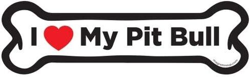 Magnet Me Up I Love My Pitbull Dog Bone Magnet Decal, 2x7 Inches, Heavy Duty Automotive Magnet for Car Truck SUV in Kuwait