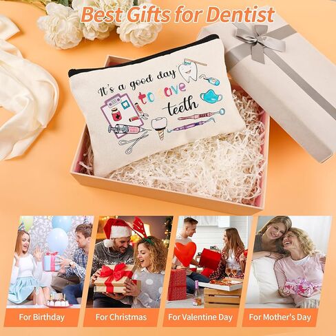 8 Pcs Dental Assistant Gifts for Women Dentist Gifts in Bulk Mothers Day, Birthday Christmas Gifts for Dental Assistant Ideas Cute Makeup Bag Makeup Pouch Cosmetic Bag (Dental Assistant) in Saudi Arabia