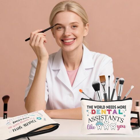 8 Pcs Dental Assistant Gifts for Women Dentist Gifts in Bulk Mothers Day, Birthday Christmas Gifts for Dental Assistant Ideas Cute Makeup Bag Makeup Pouch Cosmetic Bag (Dental Assistant) in Saudi Arabia