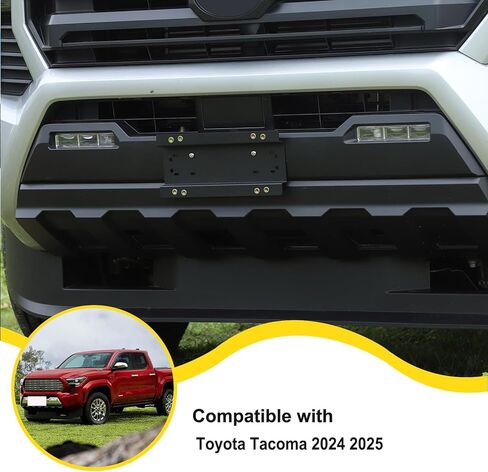 Front License Plate Bracket Holder Compatible with Toyota Tacoma 2024 2025 2026 Accessories Car Black License Plate Holders Bracket, 1Pcs in Saudi Arabia