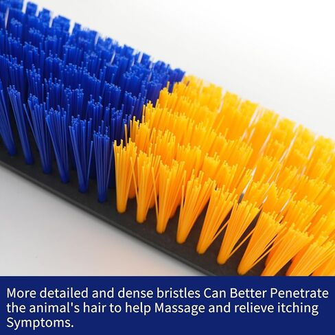 فرشاة خدش الماشية مع حامل حديد زنبركي، فرشاة خدش ظهر الحيوان للبقرة والماشية والأغنام والخيول والخنازير وأداة تدليك (أصفر) in Kuwait