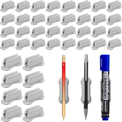 Adhesive Pencil Holders for Desk, 40 PCS Silicone Pencil Holder for Desk,Marker Holder, Adhesive Pen Holder for Classroom Clipboard Attachment, for School Office Accessories,Teacher Supplies in Saudi Arabia