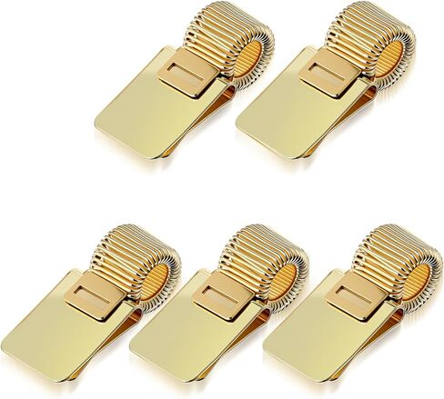 Grevosea 5Pcs Metal Pen Clip Holder, Portable Pen Holder Clips Adjustable Spring Loop Organizer for Notebook Clipboard Gold Tone in Saudi Arabia