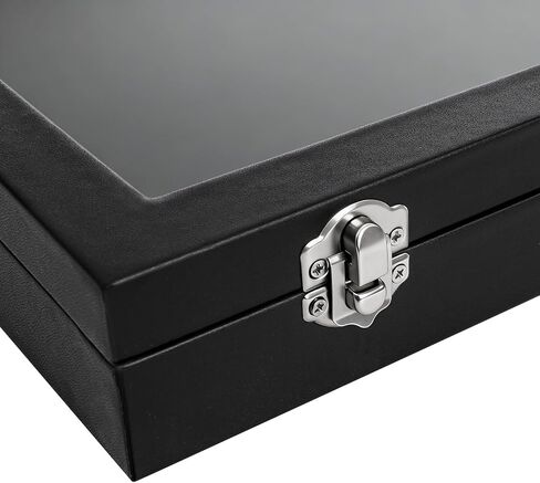 Elsjoy 2 Pack Necklace Organizer Box, Premium Necklace Display Cases with Transparent Glass Lid, Black Velvet Necklace Storage Holder Box, 40 Hooks (20 Per Box) in Saudi Arabia