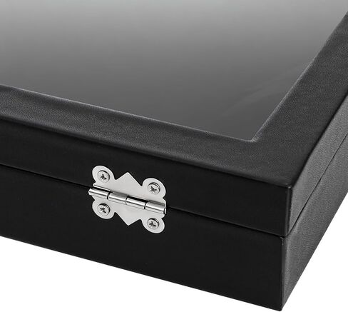 Elsjoy 2 Pack Necklace Organizer Box, Premium Necklace Display Cases with Transparent Glass Lid, Black Velvet Necklace Storage Holder Box, 40 Hooks (20 Per Box) in Saudi Arabia