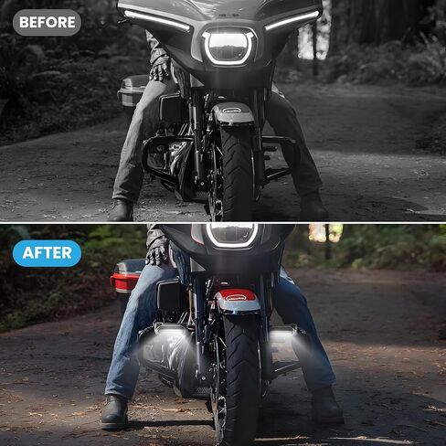 Highway Bar Lights Turn Signal for Street Glide 2024+, Chrome LED Crash Bar Light w/White DRL & Amber Turn Signal for Harley Road Glide Ultra Limited 2014-2023; FLHXSE 2023-2025; FLHXU 2025 ccessories in Saudi Arabia