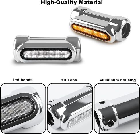 Highway Bar Lights Turn Signal for Street Glide 2024+, Chrome LED Crash Bar Light w/White DRL & Amber Turn Signal for Harley Road Glide Ultra Limited 2014-2023; FLHXSE 2023-2025; FLHXU 2025 ccessories in Saudi Arabia