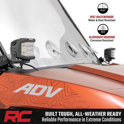 Rough Country 2" LED Cube Lights for Polaris Xpedition ADV 5-4,800 Lumens, 60W CREE LEDs, Spot-Focus Beam, Bolt-On Off-Road LED Light in Saudi Arabia
