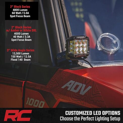 Rough Country 2" LED Cube Lights for Polaris Xpedition ADV 5-4,800 Lumens, 60W CREE LEDs, Spot-Focus Beam, Bolt-On Off-Road LED Light in Saudi Arabia