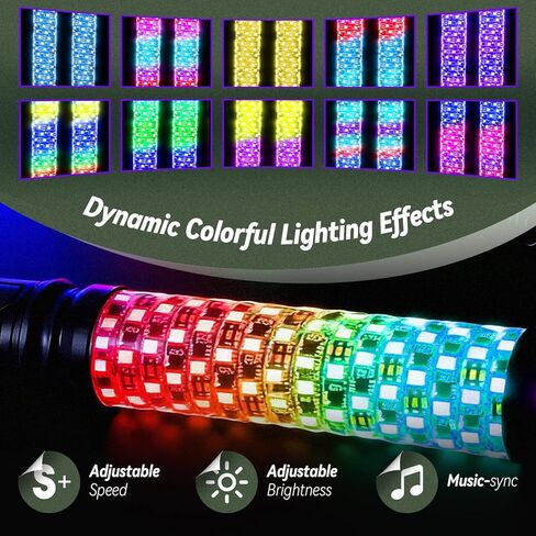 1FT أضواء السوط الدهون LED أضواء السوط للموسيقى جنبا إلى جنب ضوء هوائي الموسيقى دوامة RGB مطاردة ضوء السياط لUTV ATV الكثبان عربات التي تجرها الدواب مع التطبيق وجهاز التحكم عن بعد متوافق مع Polaris RZR Can-Am Maverick، 2 حزمة in Kuwait