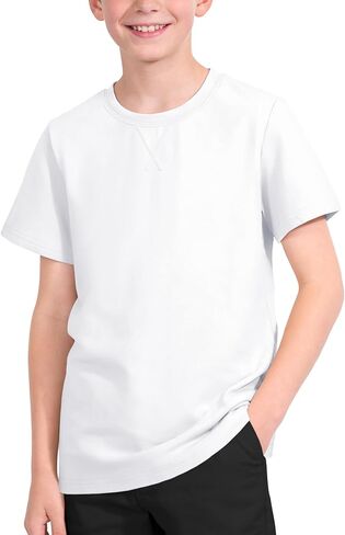 Auranso الأولاد تي شيرت الاطفال قمصان قصيرة الأكمام للبنين Crewneck القطن بلايز الأساسية بلايز عادية تيز ملابس الصيف in Kuwait
