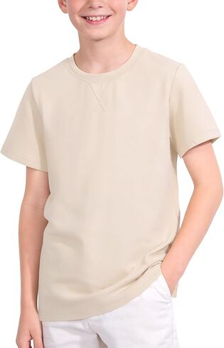 Auranso الأولاد تي شيرت الاطفال قمصان قصيرة الأكمام للبنين Crewneck القطن بلايز الأساسية بلايز عادية تيز ملابس الصيف in Kuwait