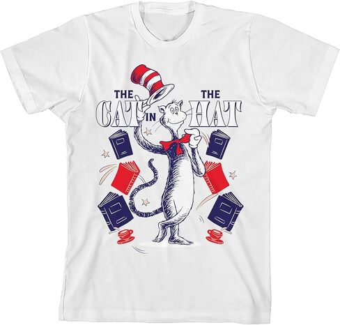 The Cat in The Hat Loves Book and Reading Youth White Short Sleeve Tee in Saudi Arabia