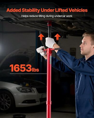 VEVOR Underhoist Support Stand, 3/4 Ton (1653 lbs) Capacity Under Hoist Jack Stand, Lifting from 54.02" to 83.86", Bearing Mounted Spin Handle, Self-Locking Threaded Screw, Support Vehicle Components in Saudi Arabia