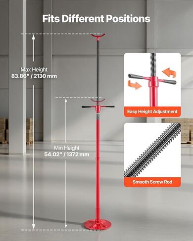 VEVOR Underhoist Support Stand, 3/4 Ton (1653 lbs) Capacity Under Hoist Jack Stand, Lifting from 54.02" to 83.86", Bearing Mounted Spin Handle, Self-Locking Threaded Screw, Support Vehicle Components in Saudi Arabia