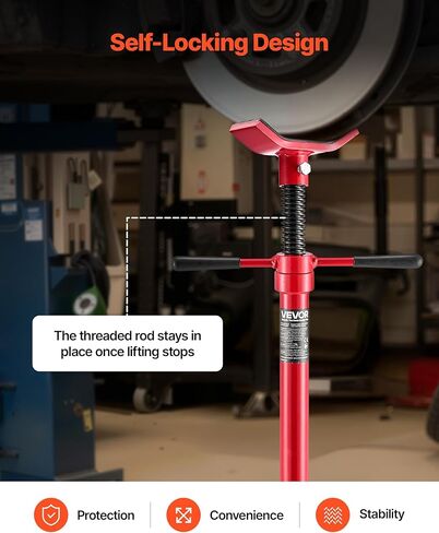 VEVOR Underhoist Support Stand, 3/4 Ton (1653 lbs) Capacity Under Hoist Jack Stand, Lifting from 54.02" to 83.86", Bearing Mounted Spin Handle, Self-Locking Threaded Screw, Support Vehicle Components in Saudi Arabia