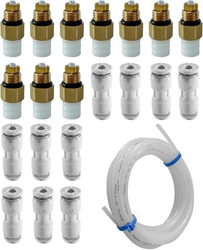 M8 Valve Suspension Accessories Compatible with Mercedes Benz W164 W211 W222 W220 W166 Audi A6 A8, Straight Connectors with 5M Air Line Hose Replace 1643201025 1643200925 1643200225, 10Pcs in Saudi Arabia