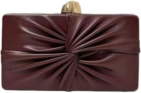 PU Leather Clutch Purse Vintage Ruched Evening Bag Unique Crossbody Handbag for Wedding Party Prom in Saudi Arabia