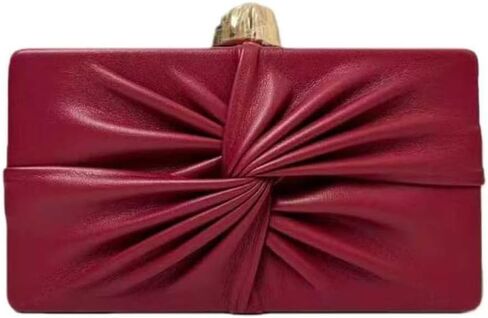 PU Leather Clutch Purse Vintage Ruched Evening Bag Unique Crossbody Handbag for Wedding Party Prom in Saudi Arabia