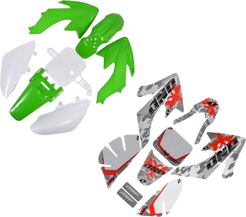 Green CRF50 Plastic Kit XR50 Plastic Fender Kit Plastic Fairing Fender Kit and Graphics Decals- Motorcycle Fairing Body Work Kit for CRF 50 XR 50 SDG SSR 107 110 125 Pit Dirt Bike (TG086) in Saudi Arabia