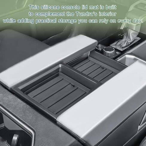 Center Console Rubber Liner Compatible with 2022 2023 2024 2025 2026 Toyota Tundra Accessories, Armrest Lid Tray Insert 2-Piece Removable Silicone Mats for Organization in Saudi Arabia