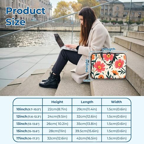 Laptop Sleeve with Handle 15.6 Inch, Waterproof Laptop Case Bag, Leopard Pattern Design Computer Sleeve Compatible with MacBook Air, Pro, HP, Dell, Lenovo, ASUS in Saudi Arabia
