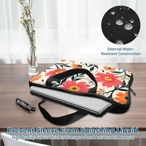 Laptop Sleeve with Handle 15.6 Inch, Waterproof Laptop Case Bag, Leopard Pattern Design Computer Sleeve Compatible with MacBook Air, Pro, HP, Dell, Lenovo, ASUS in Saudi Arabia