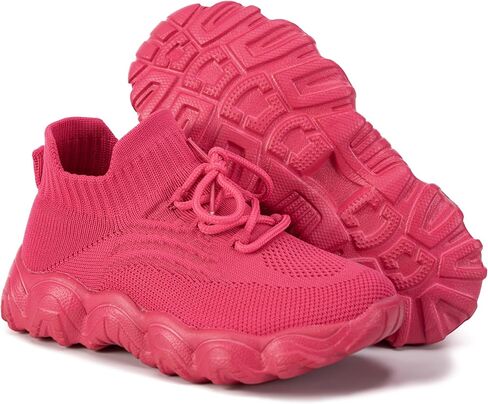 Boys Girls Shoes Kids Tennis Running Athletic Lightweight Lace-Up Breathable Fashion Sneakers for Little/Big Kid in Saudi Arabia