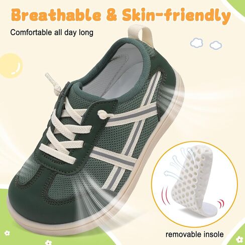 LeIsfIt Toddler Shoes Boys Girls Wide Barefoot Shoes Kids Slip on Casual Sneakers Breathable Non-Slip Sneakers for Walking Play School Tennis in Saudi Arabia