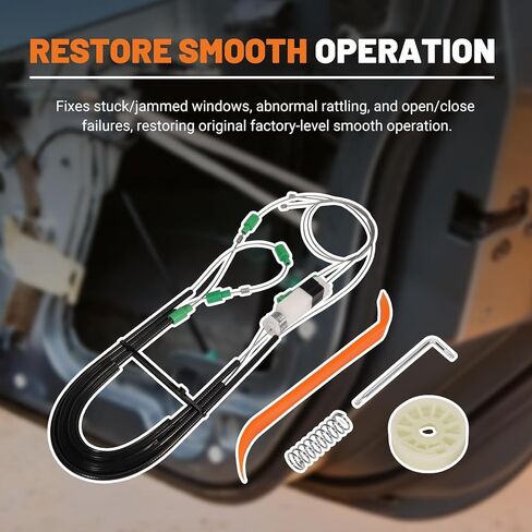 Window Regulator Repair Kit Fits for Chevrolet Corvette C6 2005-2013 Front Right Side Passenger Side Window, Fixes Stuck/Jammed Windows in Kuwait