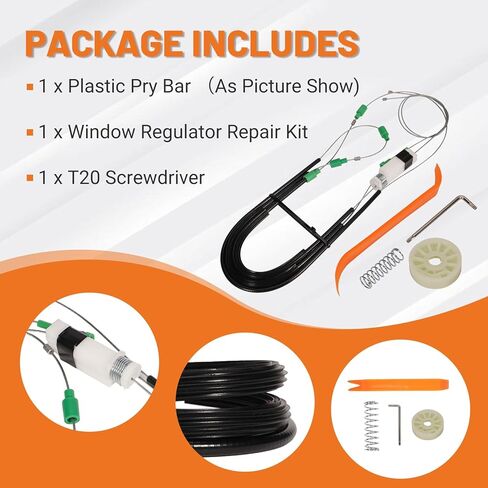 Window Regulator Repair Kit Fits for Chevrolet Corvette C6 2005-2013 Front Right Side Passenger Side Window, Fixes Stuck/Jammed Windows in Kuwait