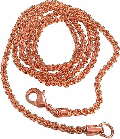 Pure Copper Diamond Cut Chain Necklace Long Heavy Solid Copper Statement Jewelry Set Gift for Women in Kuwait
