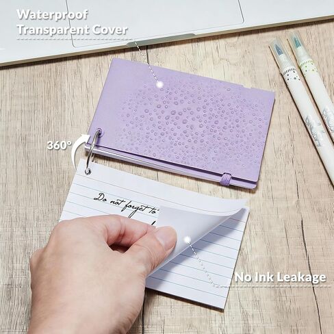NEEWAY Ruled Index Cards with Ring 3x5 Inches, 200 Count Note Cards Lined, Flash Cards with Rings for Studying, Home and Office (Pastel) in Saudi Arabia