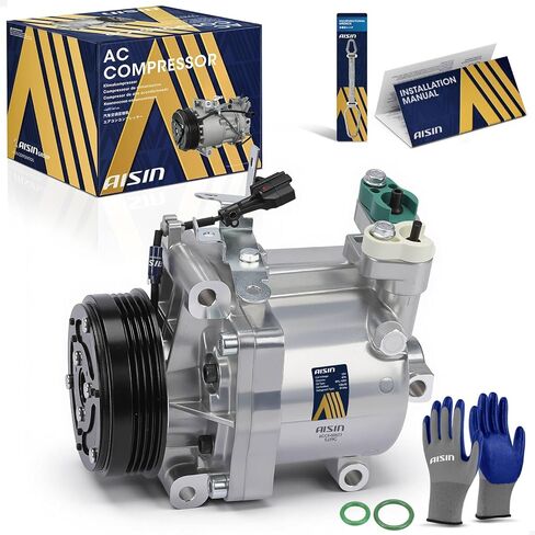 AISIN ACCF-00577 Air Conditioner AC Compressor - Compatible with Subaru Forester 2007-2014, Impreza 2008-2014, WRX 2015-2016, WRX STI 2015-2019 - 2.0L 2.5L - with 4-Pulley Groove, with Clutch in Kuwait