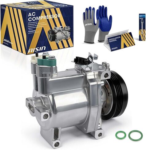 AISIN ACCF-00577 Air Conditioner AC Compressor - Compatible with Subaru Forester 2007-2014, Impreza 2008-2014, WRX 2015-2016, WRX STI 2015-2019 - 2.0L 2.5L - with 4-Pulley Groove, with Clutch in Kuwait