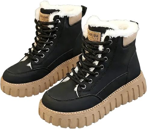 Winter Boots for Women Lace Up Warm Fur Lined Snow Shoes Outdoor Waterproof Comfortable Ladies Snow Ankle Boots in Saudi Arabia