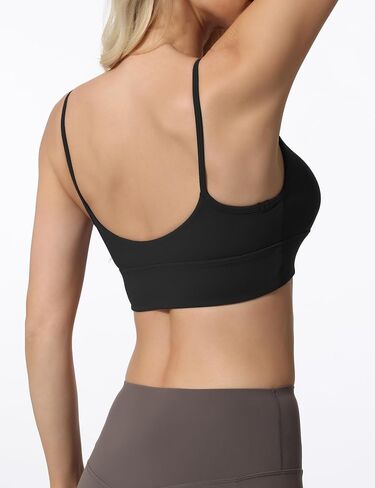 Sports Bras for Women Spaghetti Strap Padded for Yoga Running Gym Workout, Wireless Scoop Neck Bras Crop Tank Top in Saudi Arabia