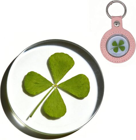 Real Shamrock Plant, Good Luck Charm Pocket Token - Keychain in Saudi Arabia