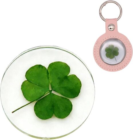 Real Shamrock Plant, Good Luck Charm Pocket Token - Keychain in Saudi Arabia