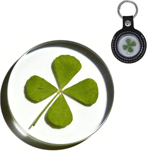 Real Shamrock Plant, Good Luck Charm Pocket Token - Keychain in Saudi Arabia