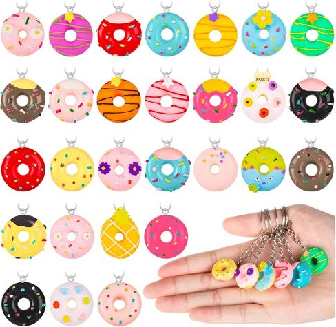 سلسلة مفاتيح دونات حلوة سلاسل مفاتيح لمستلزمات أعياد الميلاد وحقيبة هدايا تذكارية لعيد الفصح (28 طرازًا) in Kuwait