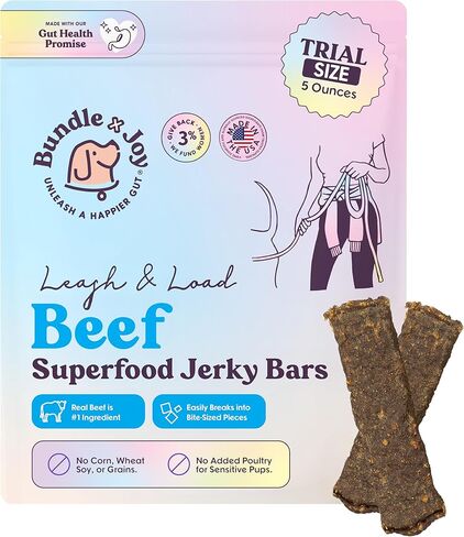 حزمة x Joy Ride & Vibe Salmon Jerky للكلاب - كيس 16 أونصة، أطعمة طبيعية فائقة الجودة - حلوى السلمون الخالية من الذرة والدواجن وفول الصويا والحبوب المصنوعة في الولايات المتحدة الأمريكية فقط in Kuwait