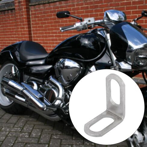 Motoforti 23mm 0.9" Motorcycle Exhaust Pipe Bracket L Shape Muffler Mounting Clamp Stainless Steel Silver Tone in Saudi Arabia
