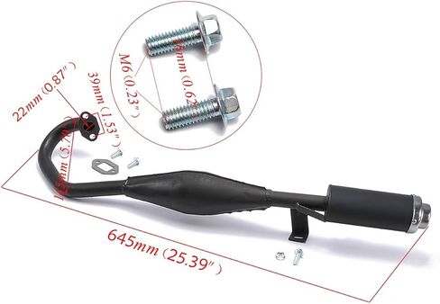 2-Stroke Muffler Exhaust Pipe with Gasket for 47cc 49cc 50cc Engine Mini Pit Dirt Pocket Bike Chopper Scooter ATV Quad Buggy Go Kart 4 Wheeler Motorcycle Rocket in Saudi Arabia