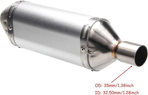 Dirt Bike Exhaust, Pit Bike Exhaust Muffler Silencer for 50 70 110 125 140 150 160cc Dirt Pit Bikes(Silver) in Saudi Arabia