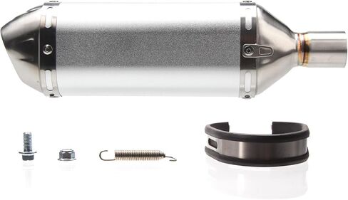 Dirt Bike Exhaust, Pit Bike Exhaust Muffler Silencer for 50 70 110 125 140 150 160cc Dirt Pit Bikes(Silver) in Saudi Arabia
