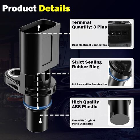 مستشعر موضع عمود الحدبات للمحرك متوافق مع Audi A4 2.0L 2005-2009 & TT 2008-2009، VW Jetta Beetle Golf Passat Rabbit 2.5L 2006-2014، 07K907601، 07K907601A، PC672 in Kuwait