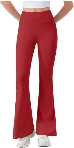 Anjikang المرأة البطن التحكم مضيئة طماق عالية الخصر Bootcut تجريب اليوغا السراويل العصرية بعقب رفع الصالة الرياضية سلس الجوارب in Kuwait